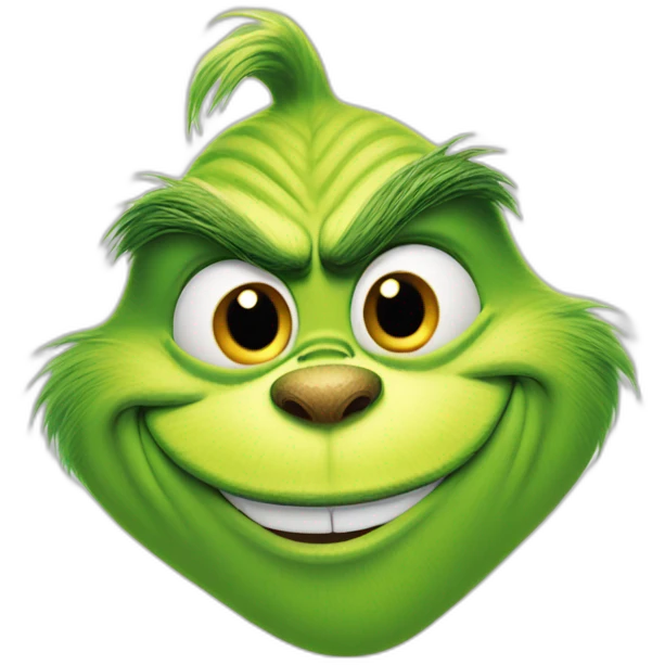 The Grinch grinning emoji