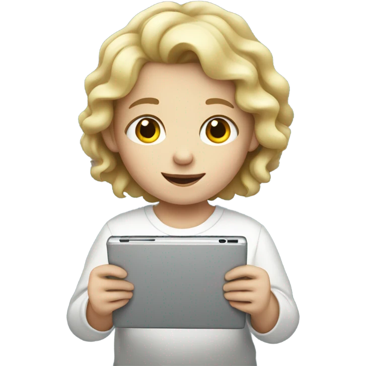 White child with tablet  emoji