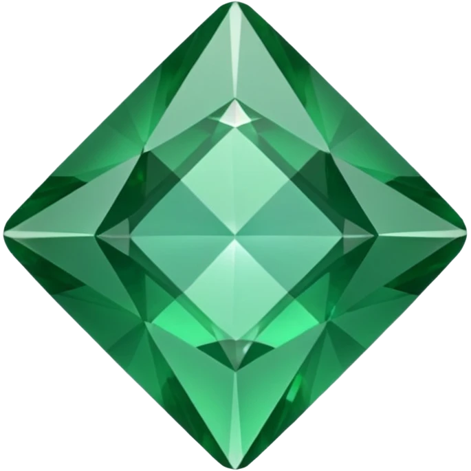 GREEN emerald, diamond gem shape, realistic emoji