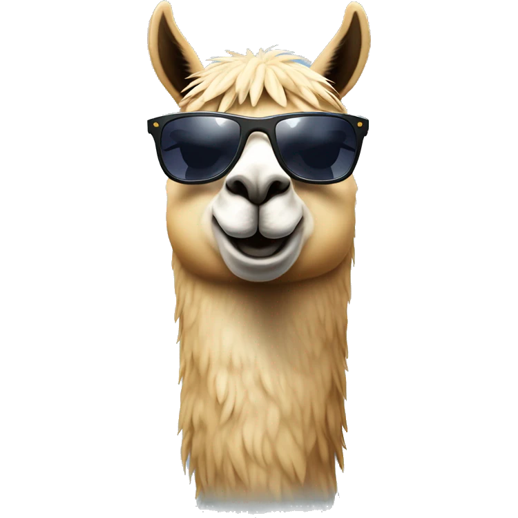 Llama with sunglass emoji