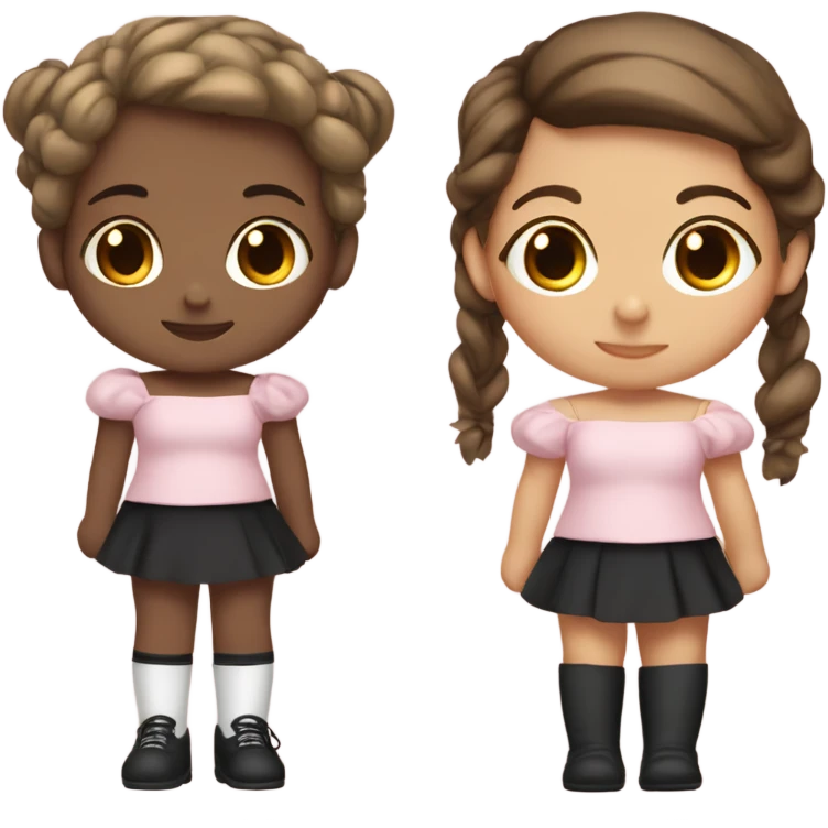 A bow with soft pink and a small girl with brown hair light tan skin off shoulder shot and black leggings sitting on the bow emoji