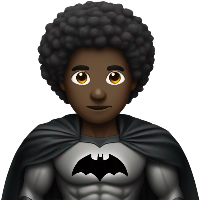 Afro-Batman with a bat emoji