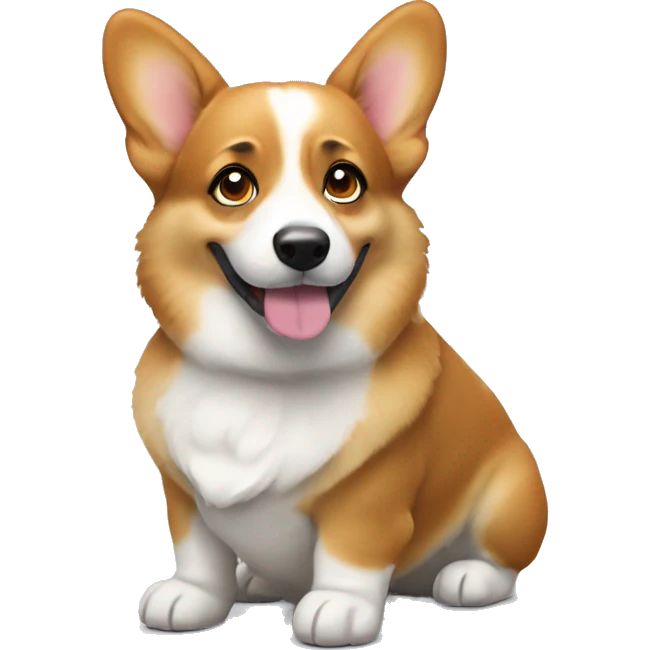 Corgi gazing at viewer emoji