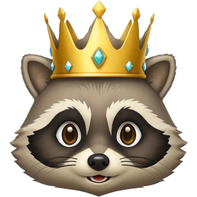 Racoon with gold crown emoji