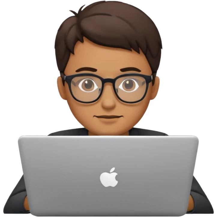 male technologist working on a laptop emoji