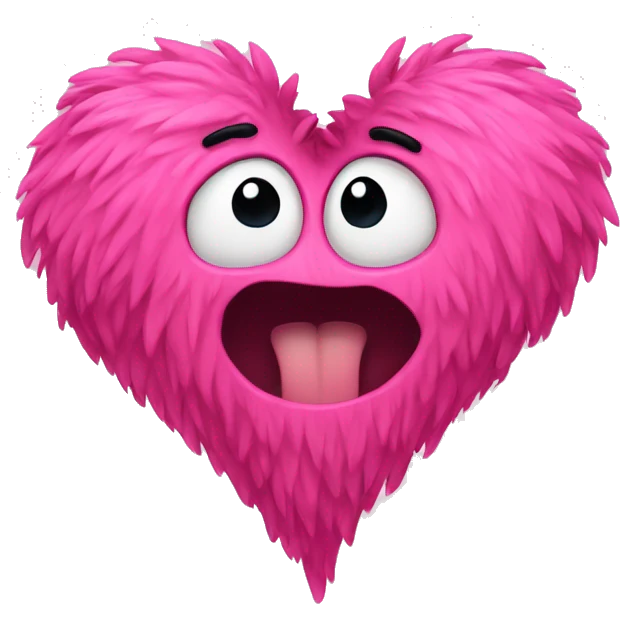 a hairy pink upside down heart emoji