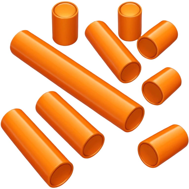 orange cylindrical pieces rouded on each end  emoji