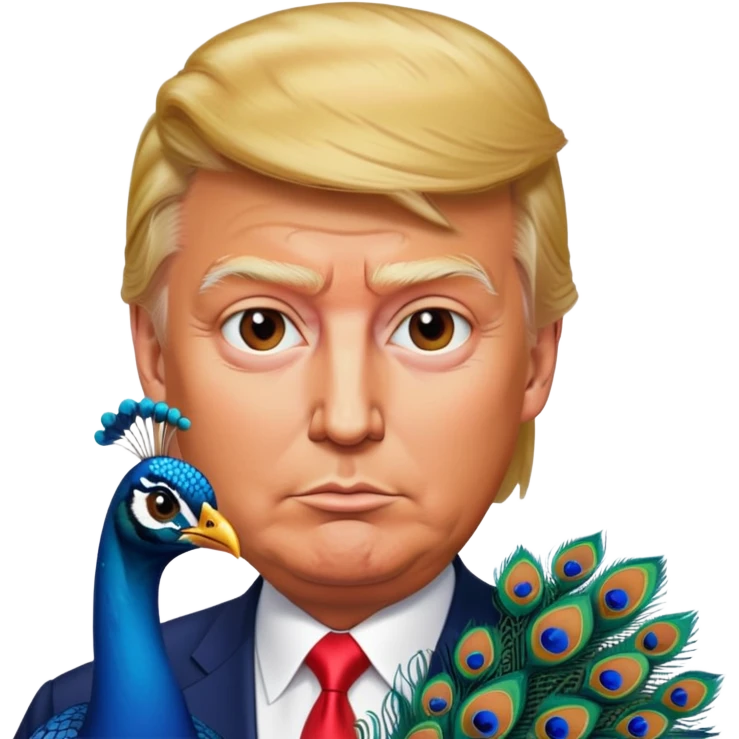 Naked Trump with a Peacock Russia  emoji