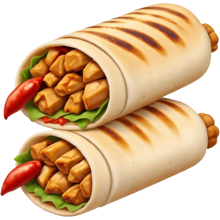 shawarma with chicken and chili emoji