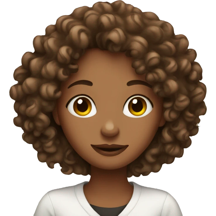 Curly girl with coffee  emoji