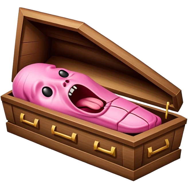 Quero um caixao com uma lingua para fora emoji