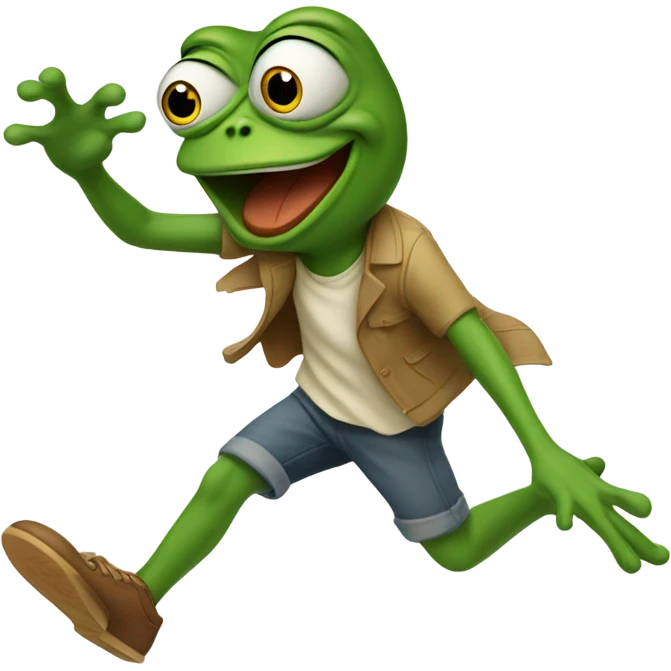 Pepe run away emoji