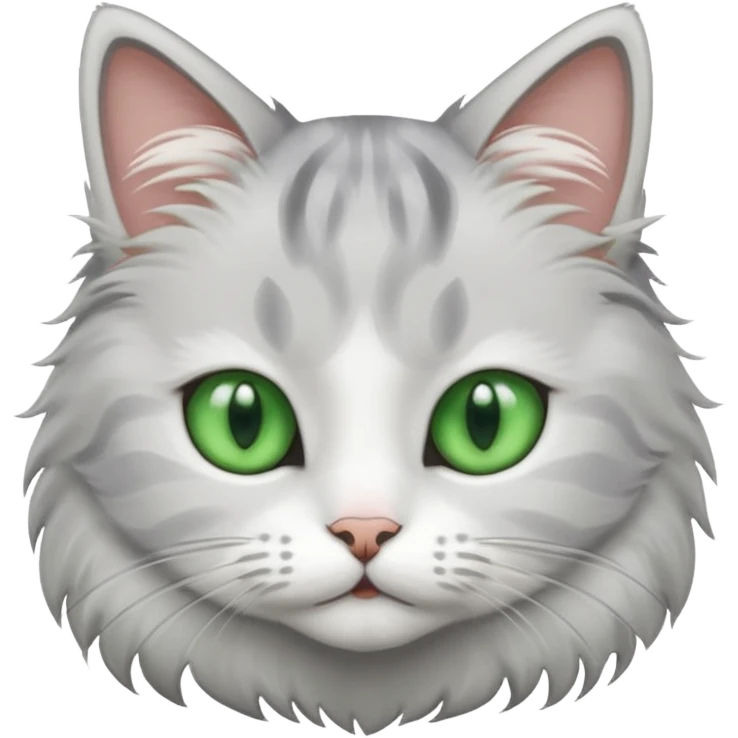 Gatita gris y blanca  emoji
