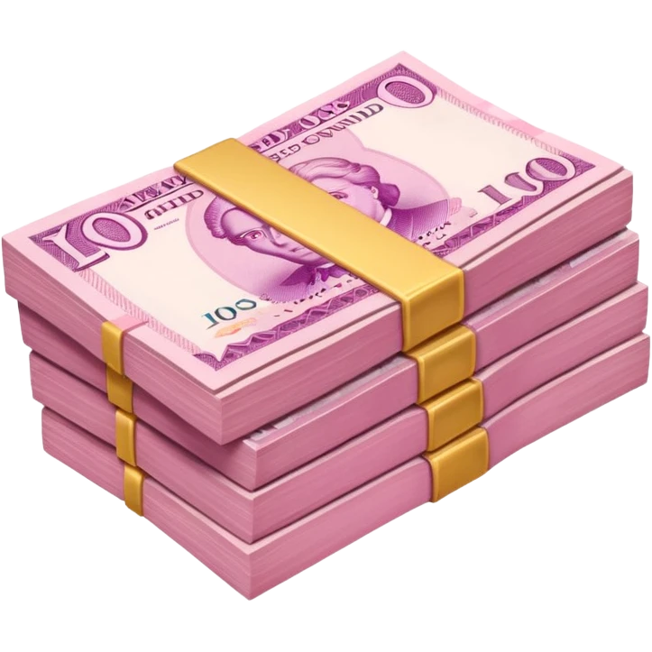 pink pack of british pounds emoji