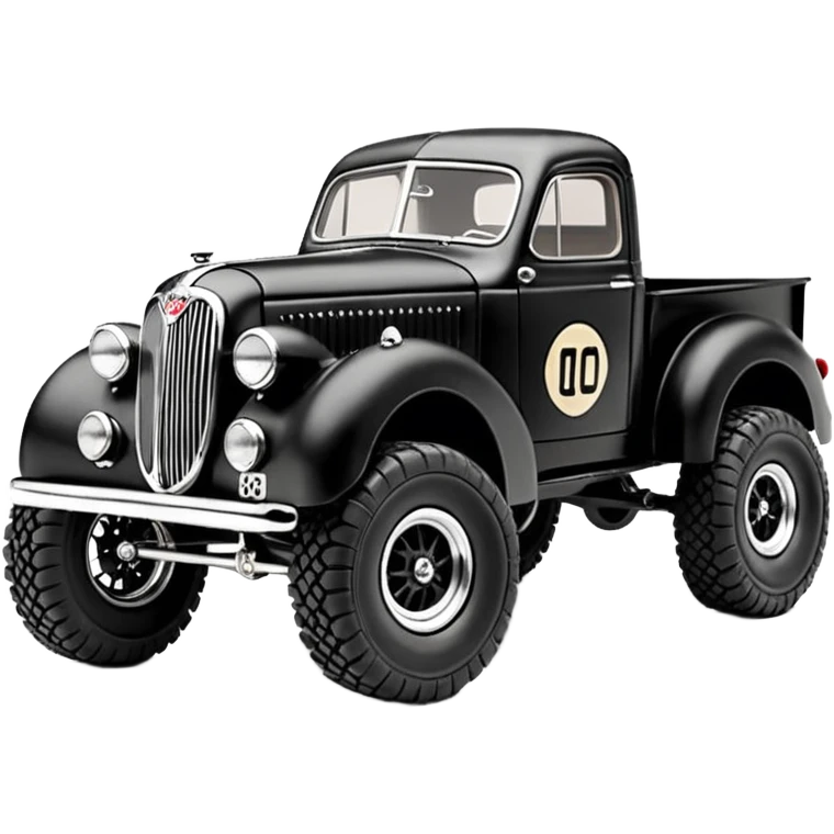 1:10 off-road lcg short wheelbase jumping Basher CatWoman’s 1954 blackened tarnished hotrod ford jaguar rc pickup (extra wide low-profile rock climbing tires without fenders) emoji