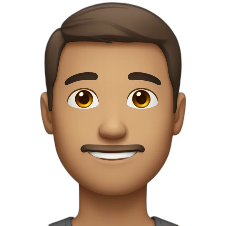 cute white man round face with dark brown fade haircut brown eyes emoji