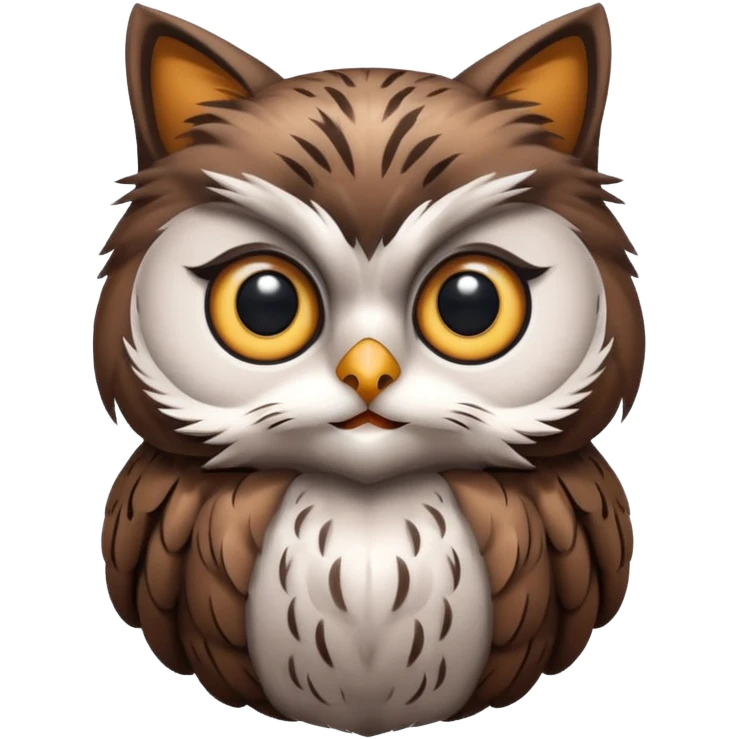 Cat and owl hybrid emoji
