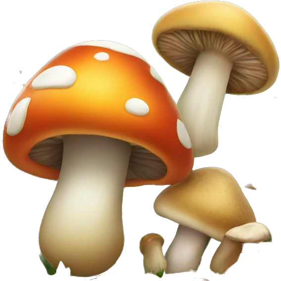 Fall leafs and mushrooms on the field emoji