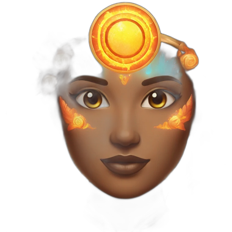 ocean goddess & moon goddess & sun goddess & fire goddess emoji