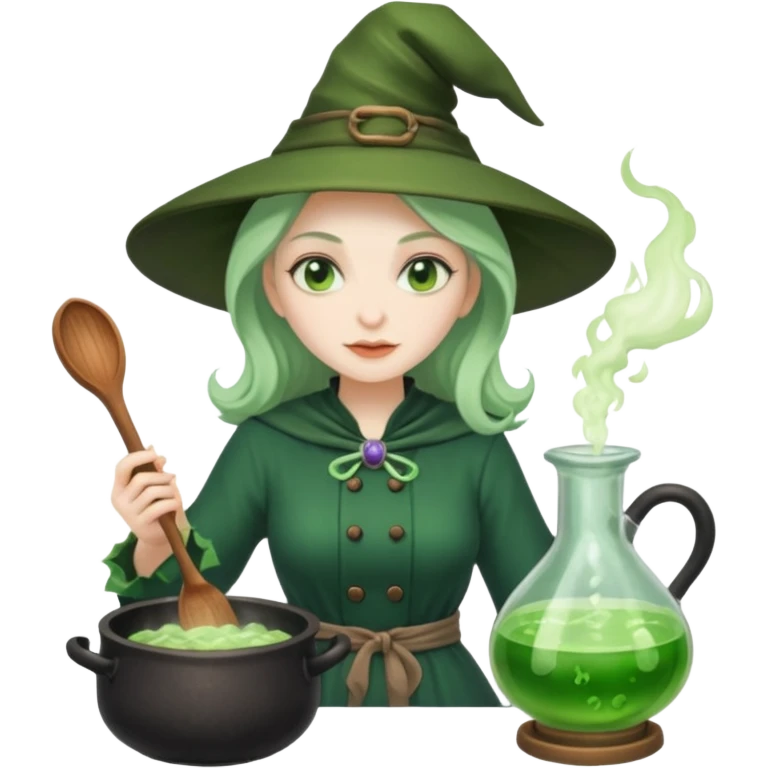 green witch cooking potion emoji