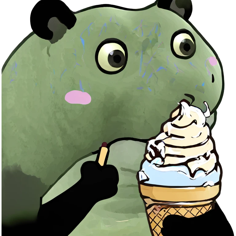 Panda eating ice cream emoji