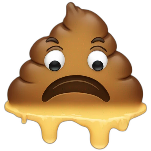 Melting poo with sad and crying face emoji