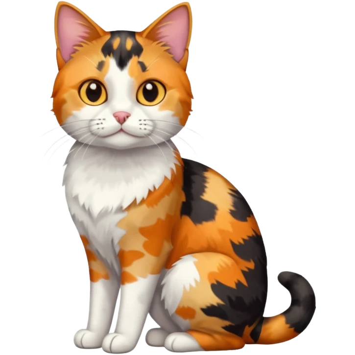 full body patchy calico tabby cat emoji