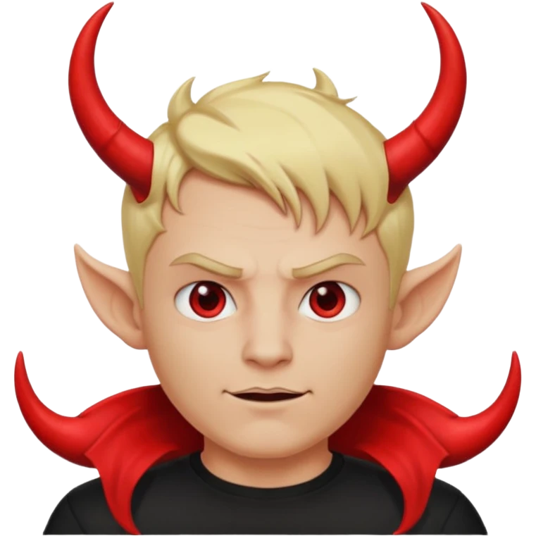blonde short hair man devil with shirt emoji