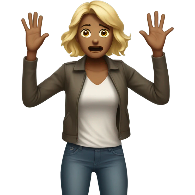 scared Woman (full-body) (hands raised)  emoji