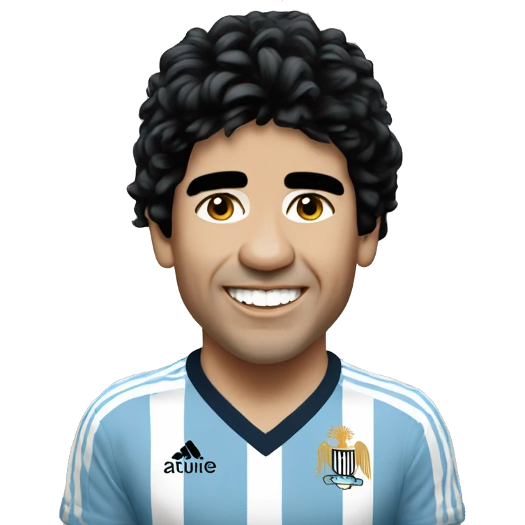 maradona argentina young smile emoji