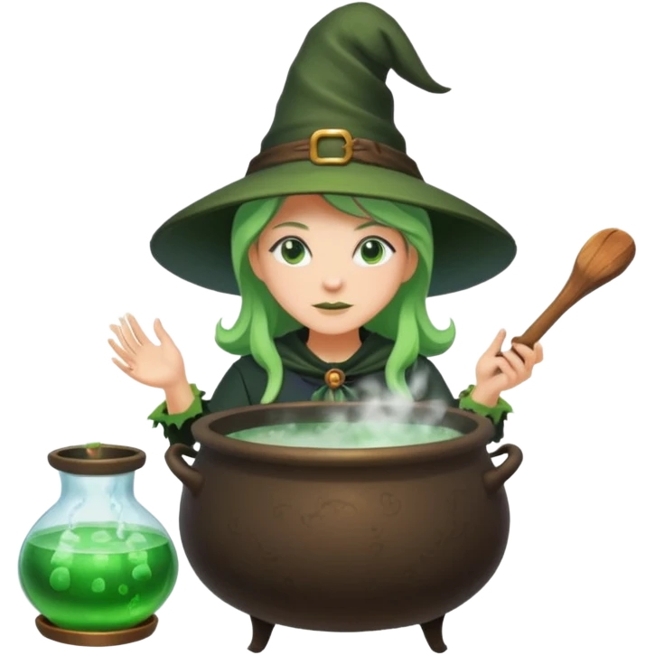green witch cooking potion emoji