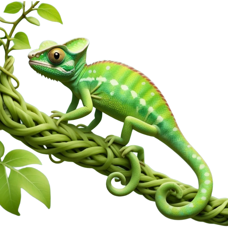 cinematic-chameleon-realistic-full-body-climbing-emoji,-slender-body-gripping-a-twisting-vine-with-prehensile-feet,-scaly-green-skin-shifting-shades-with-its-environment,-large-bulging-eyes-rotating-independently,-delicate-coiled-tail-curling-behind,-long-tongue-slightly-protruding-as-if-ready-to-strike,-simplified-yet-realistic-focused-features,-highly-detailed,-glowing-with-an-ethereal-forest-light emoji