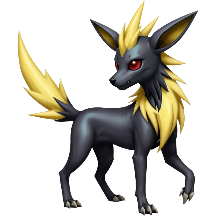 Skeletal Skinny Shiny Iridescent Dark Gloomy Edgy Gothic Cool Badass Jolteon-Houndoom-Manectric-fusion emoji
