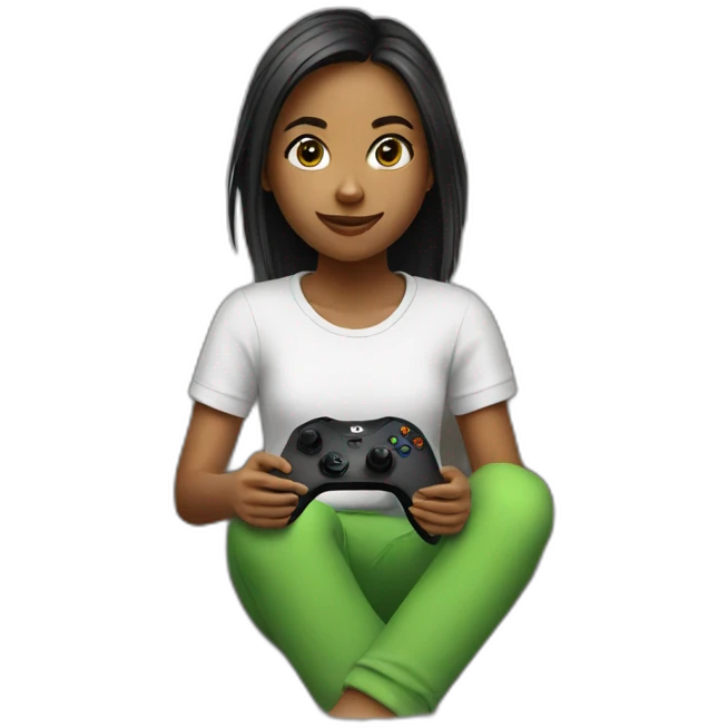 girl playing xbox emoji