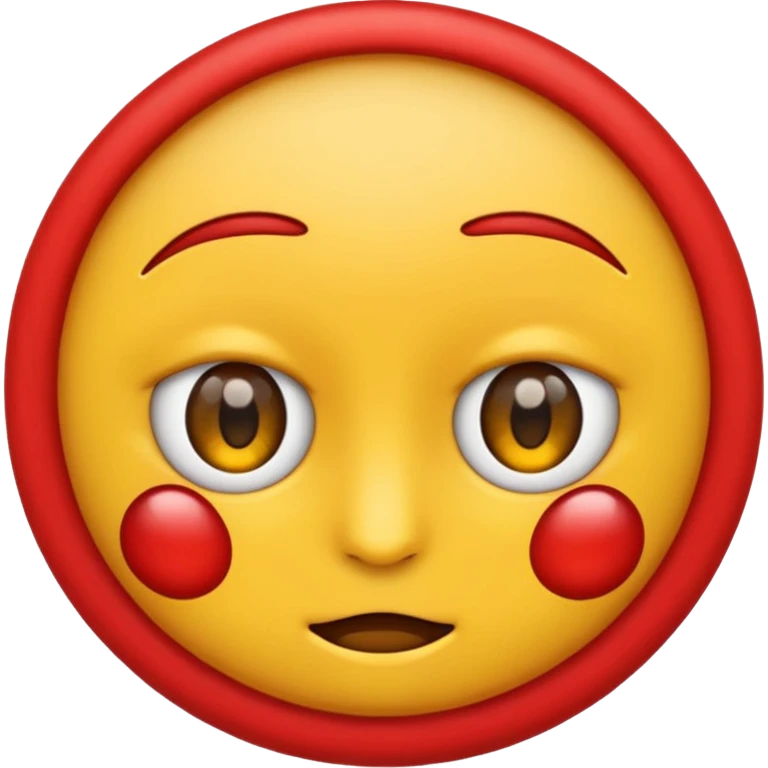 Crea un emoji kn los ojos rojos, k estén entre abiertos, emoji