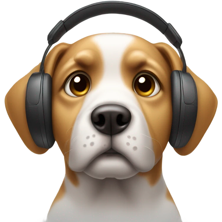 Dog listening to music scared emoji