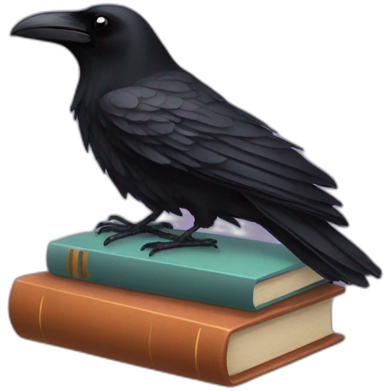 raven with books emoji
