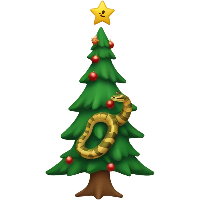 snake around a christmas tree emoji