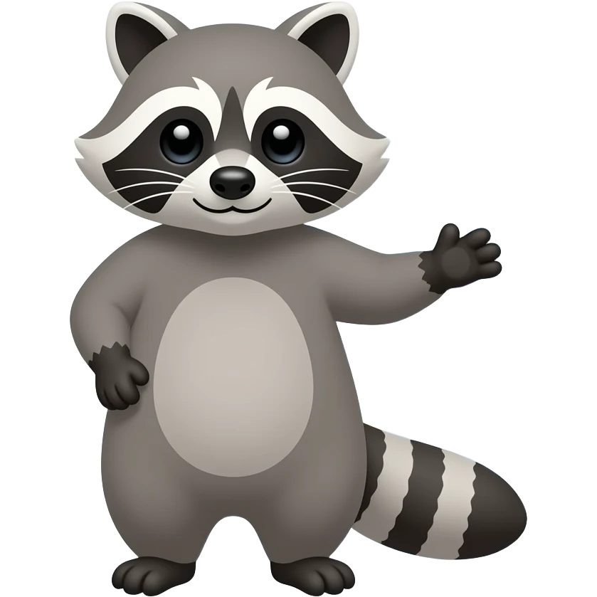 raccoon presenting in front of a colored chart emoji