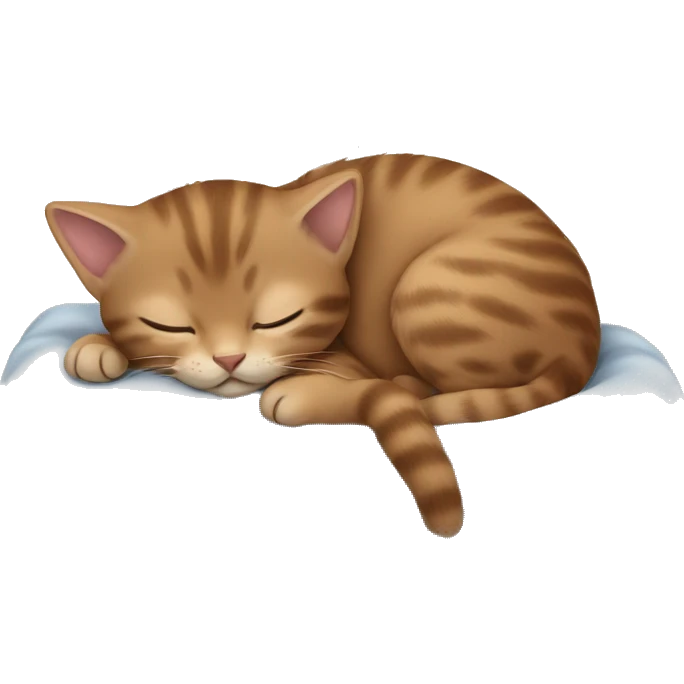 Small brown kittens sleeping togheter  emoji
