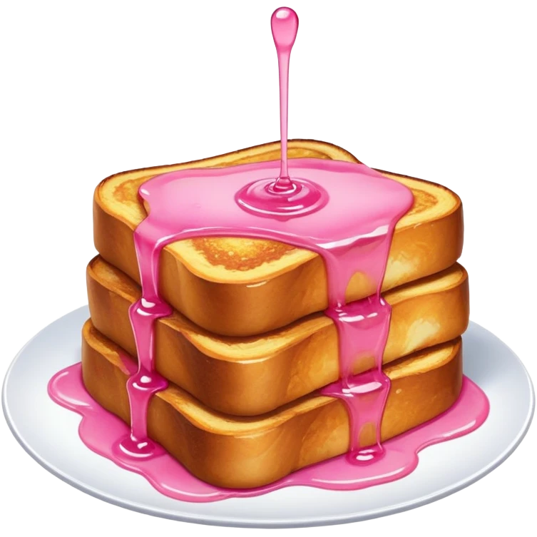 pink french toast with maple syrup emoji