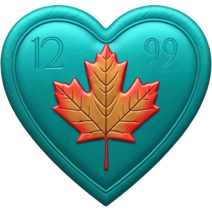 Teal heart with Canadian money emoji