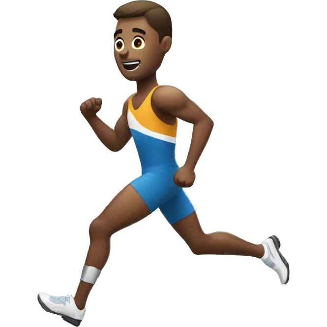 Disabled athlete man running with a prosthetic leg emoji