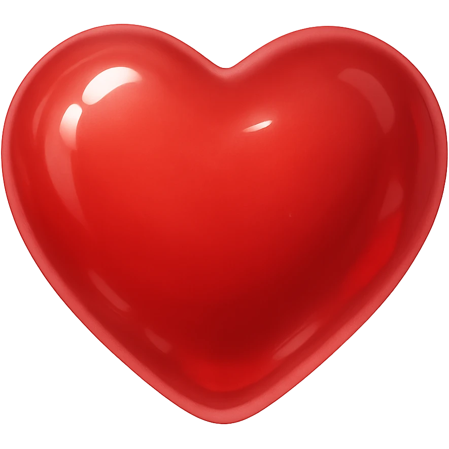 heart with a translucent jellybean look, digital illustration, no background emoji
