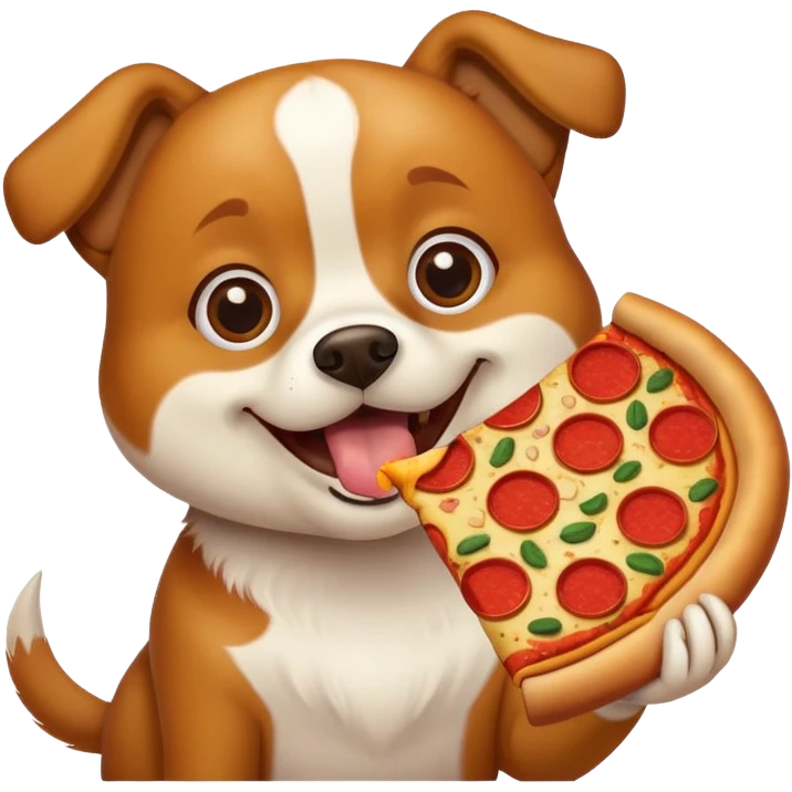 dog eating pizza emoji