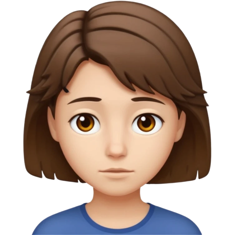 portrait of a young person with short tousled brown hair and neutral expression emoji