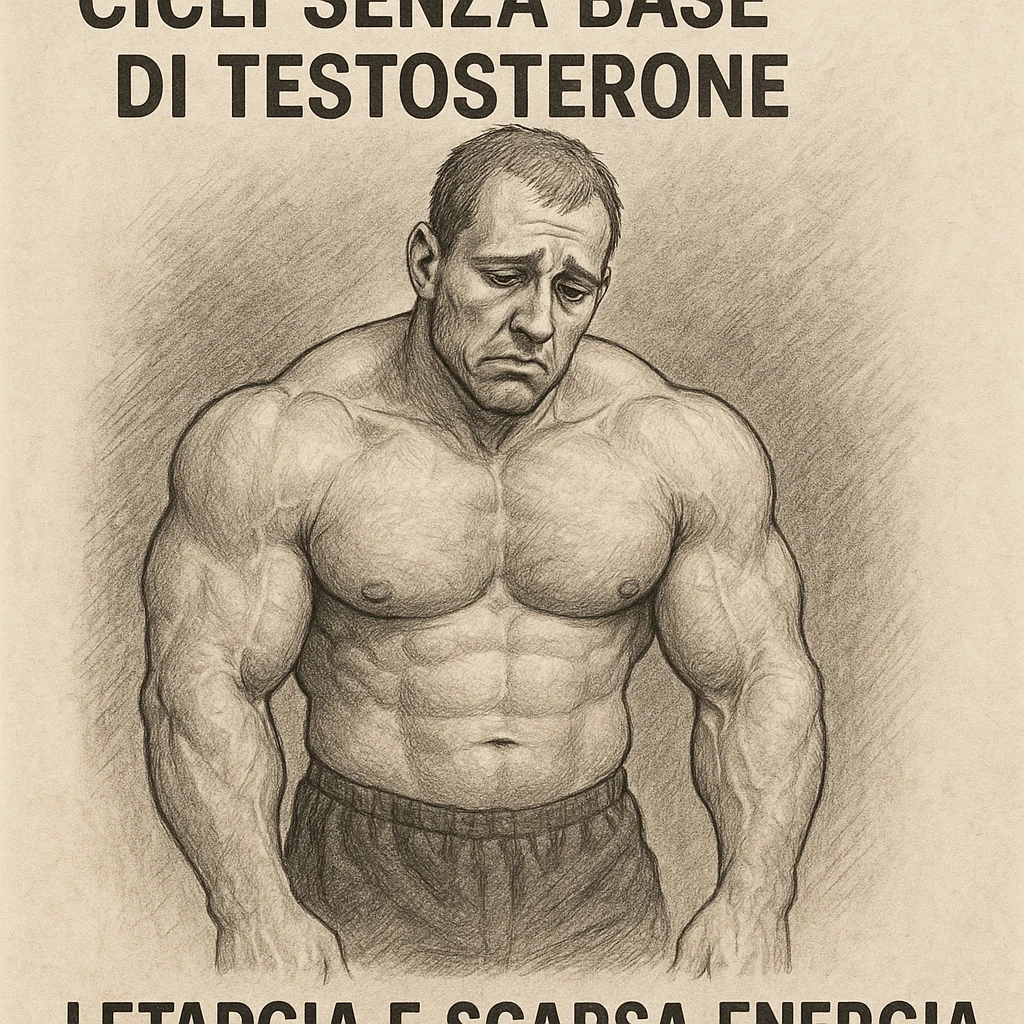  bodybuilder che fa cicli senza base di testosterone, con letargia fanne 10, in italiano se usi testo emoji