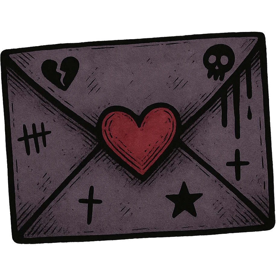 emo style  envelope with a heart seal, no background emoji