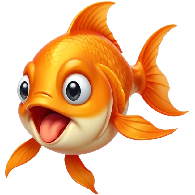 Cinematic Cute Yawning Orange Goldfish Portrait Emoji, Head tilted slightly with a dramatic, wide-open yawn, showcasing a smooth, vibrant orange body with flowing fins, eyes barely open in drowsy contentment, Simplified yet irresistibly adorable features, highly detailed, glowing with a soft, cozy glow, high shine, relaxed yet expressive, stylized with a touch of whimsy, bright and endearing, soft glowing outline, capturing the essence of a sleepy yet affectionate goldfish, so drowsy it feels like it could float out of the screen and curl up for a nap! emoji