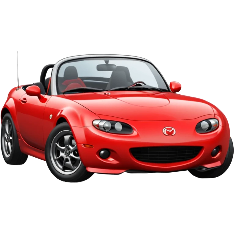 A red NA Mazda MX-5 facing right, make it simplistic and cartoony emoji